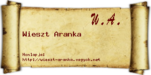 Wieszt Aranka névjegykártya